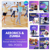 100 Aerobics & Zumba Canva Templates